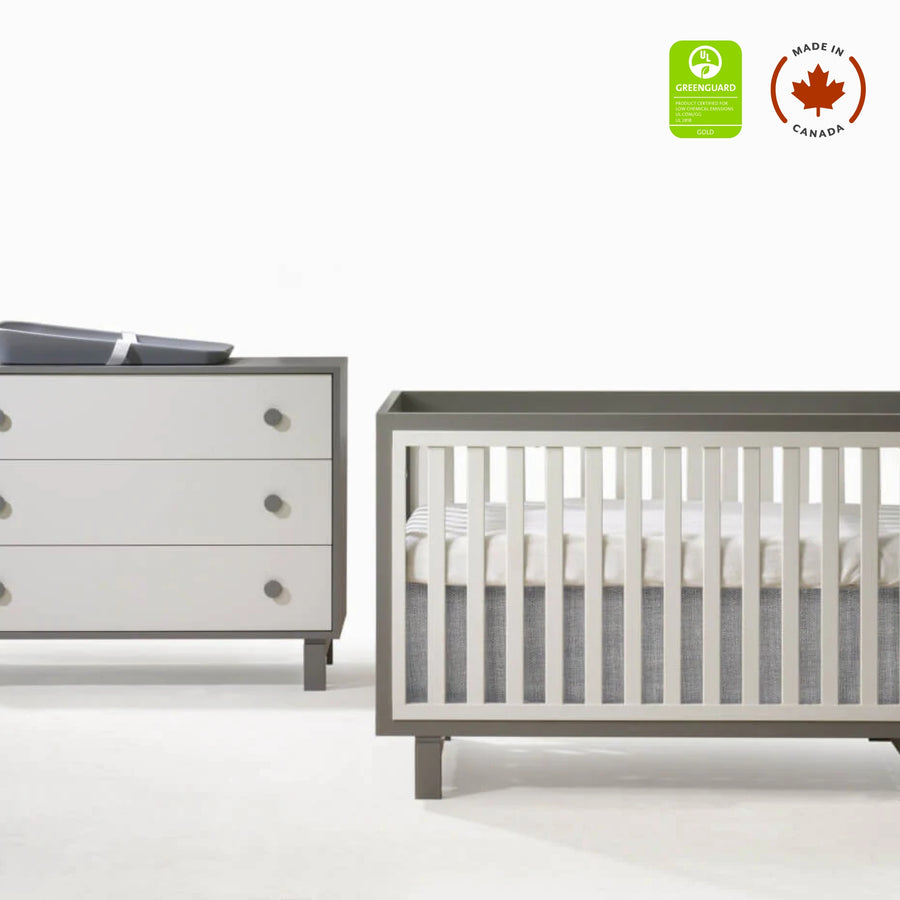 Tulip - Bjorn Classic Crib and 3 Drawer Dresser XL (sold as a set only) - Taupe / Latte Tulip - Nursery Furniture Sets - TU6501 - 13 - SET Tiny Toes in Dreamland