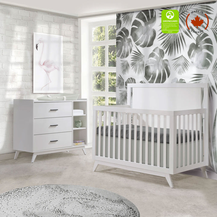 Tulip - Sissi Crib - to - double and Combo Dresser (sold as a set only) - White Tulip - Nursery Furniture Sets - TU3503.30 - TU3530.30 - SET Tiny Toes in Dreamland