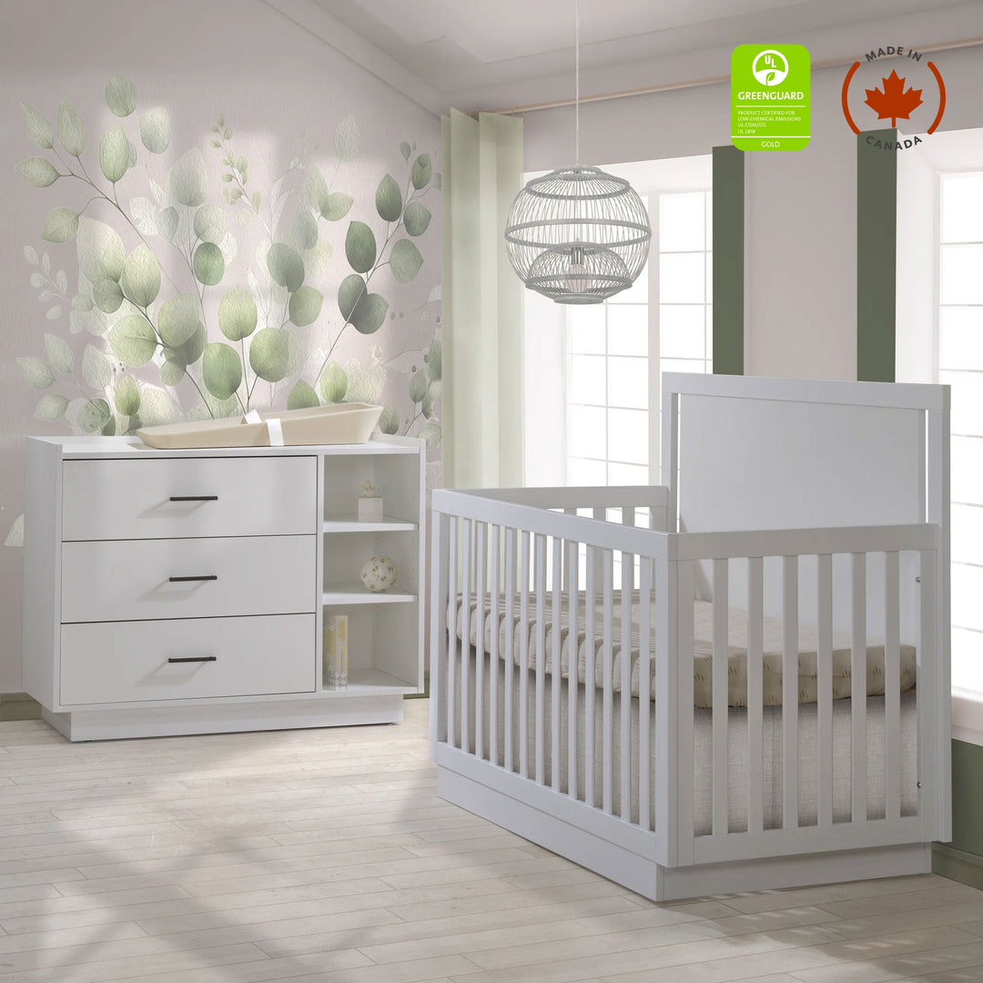 Tulip - Tito Convertible Crib and 3 Drawer Dresser XL (sold as a set only) - White Tulip - Nursery Furniture Sets - TU4503.30 - TU4530.30 - SET Tiny Toes in Dreamland