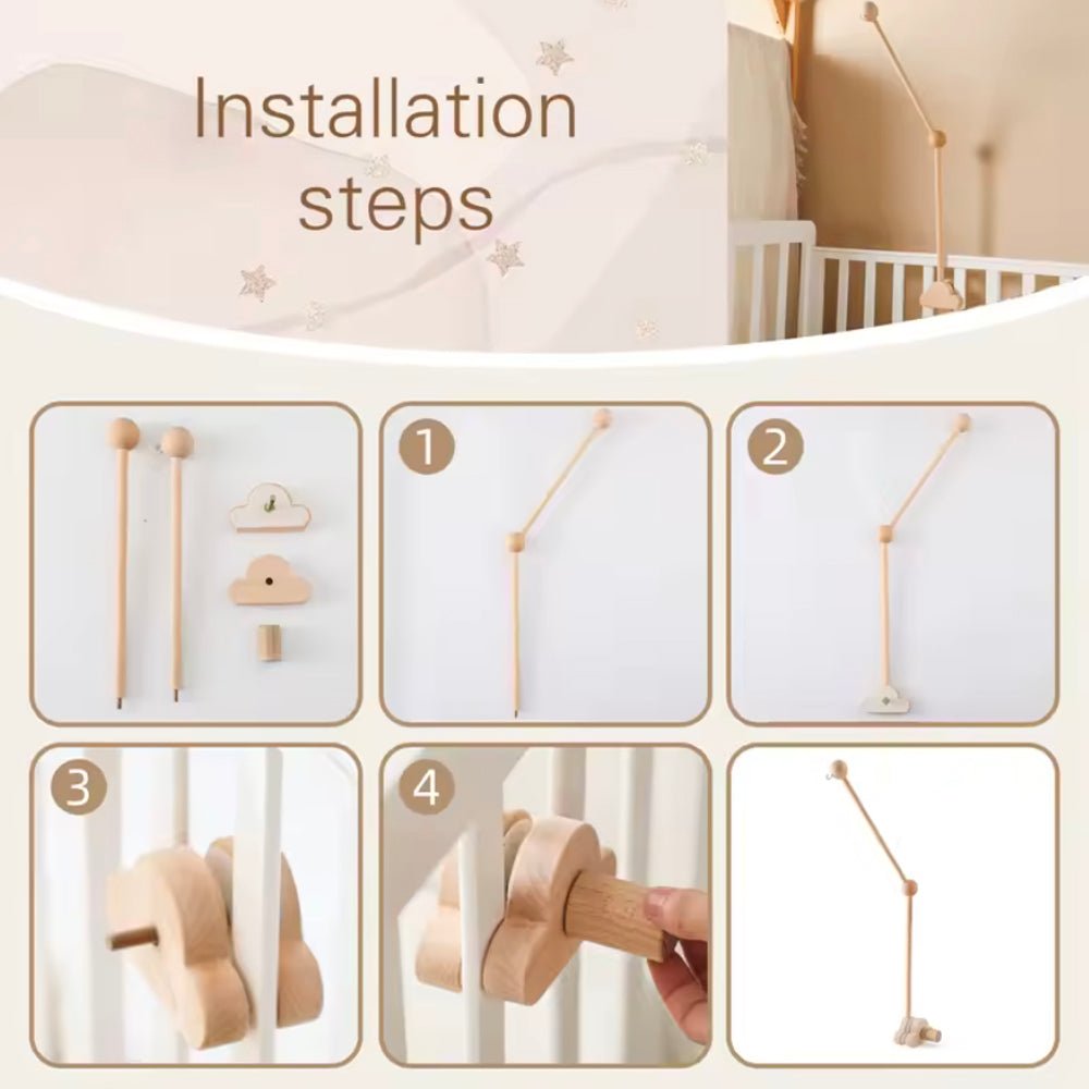 Baby Mobile Arm - Quality and Easy Installation - White Gift of Nature - Baby Mobile Arm - CloudBracket - White - 01 Tiny Toes in Dreamland