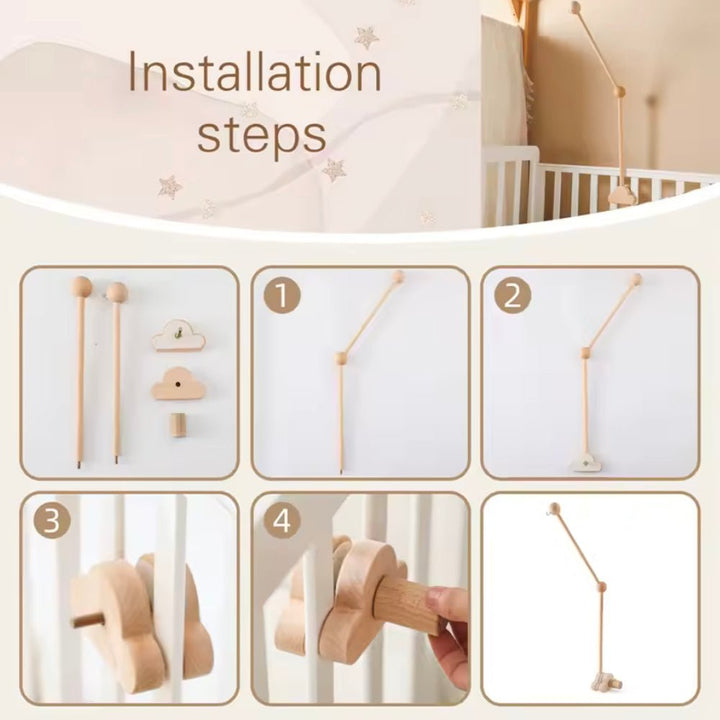 Baby Mobile Arm - Quality and Easy Installation - White Gift of Nature - Baby Mobile Arm - CloudBracket - White - 01 Tiny Toes in Dreamland