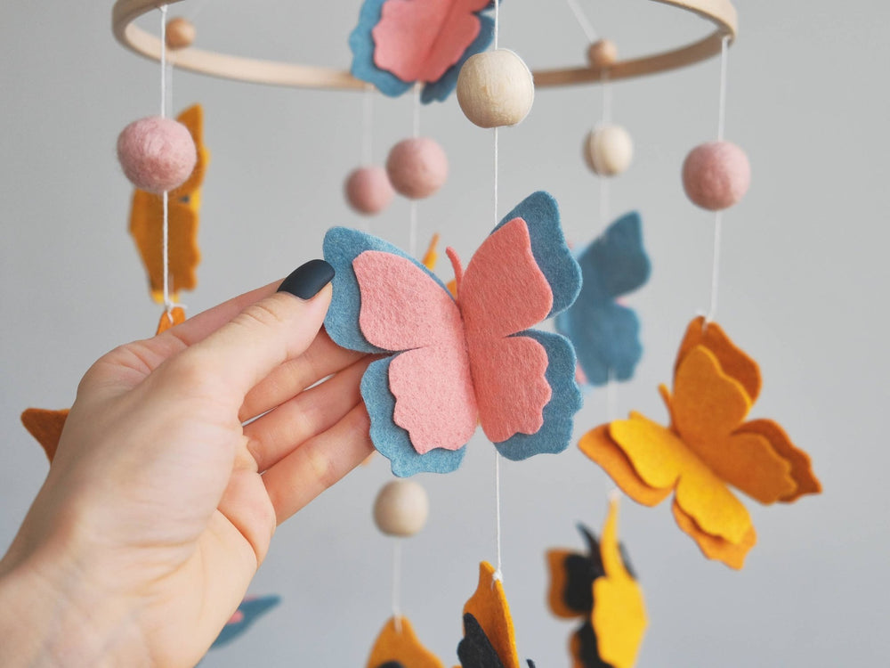 ChilDreams - Butterfly Baby Mobile, Crib Mobile, Floral Nursery Mobile - Tiny Toes in Dreamland