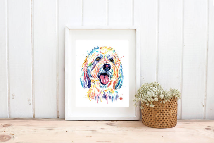 Whitehouse Art - Goldendoodle Art Print - Laberdoodle, Pet Portrait