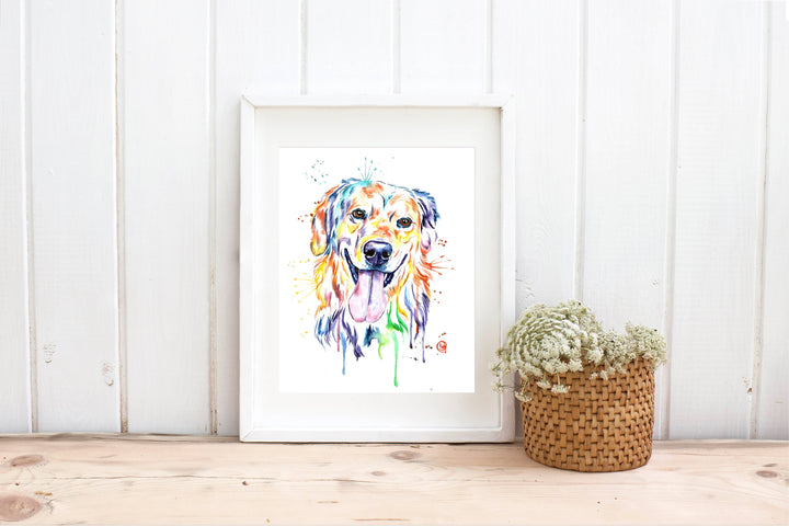 Whitehouse Art - Golden Retriever Art Print, Peinture dorée, Maman chien