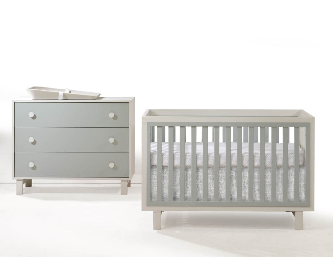 Tulip - Bjorn Classic Crib and 3 Drawer Dresser XL (sold as a set only) - Latte / Sage Tulip - Nursery Furniture Sets - TU6501 - 18 - SET Tiny Toes in Dreamland