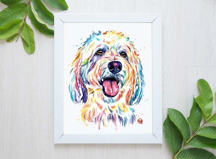 Whitehouse Art - Goldendoodle Art Print - Laberdoodle, Portrait d’animal de compagnie