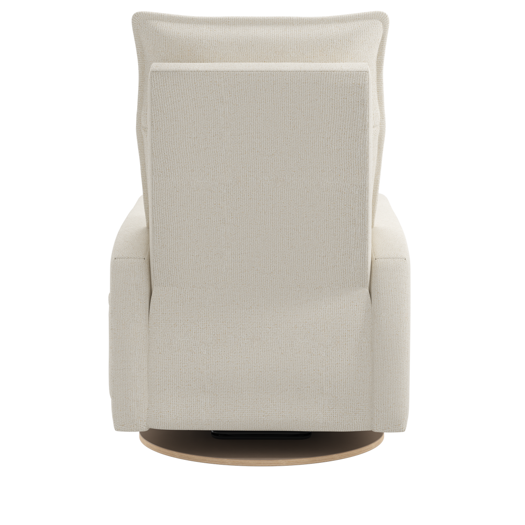 Jaymar BB - ARYA Upholstered Swivel Glider &amp; Recliner with Footrest - Henequen Ivory