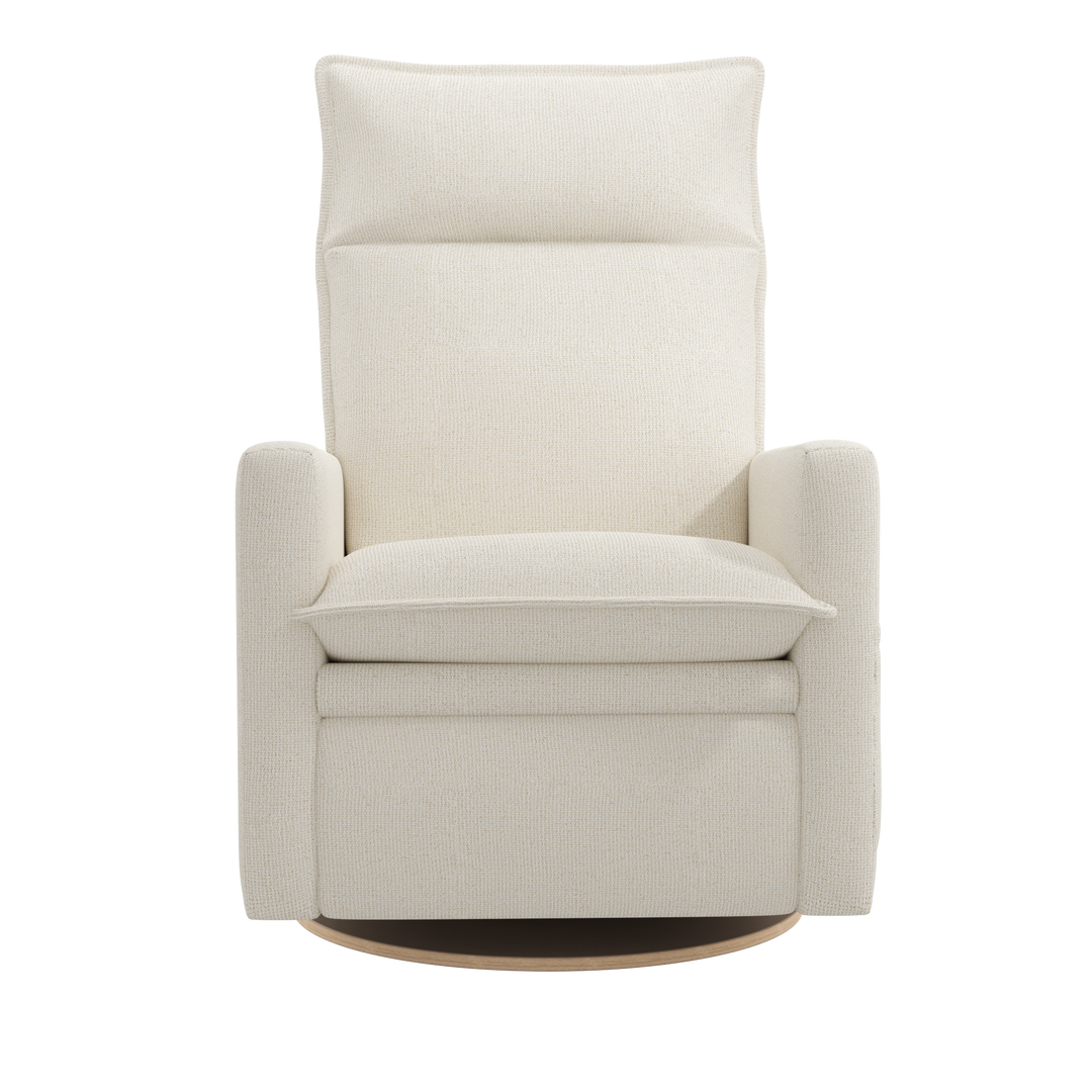 Jaymar BB - ARYA Upholstered Swivel Glider &amp; Recliner with Footrest - Henequen Ivory