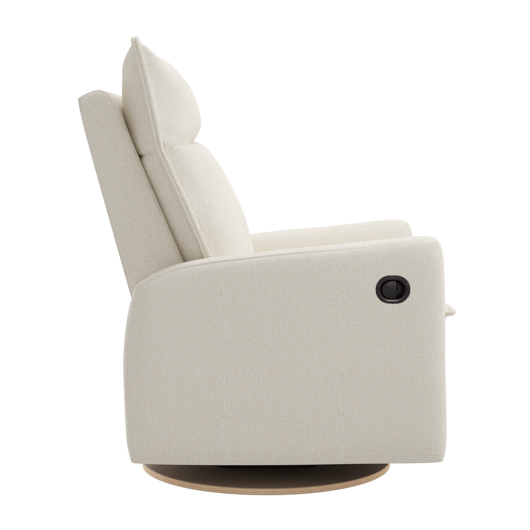 Jaymar BB - ARYA Upholstered Swivel Glider &amp; Recliner with Footrest - Henequen Ivory