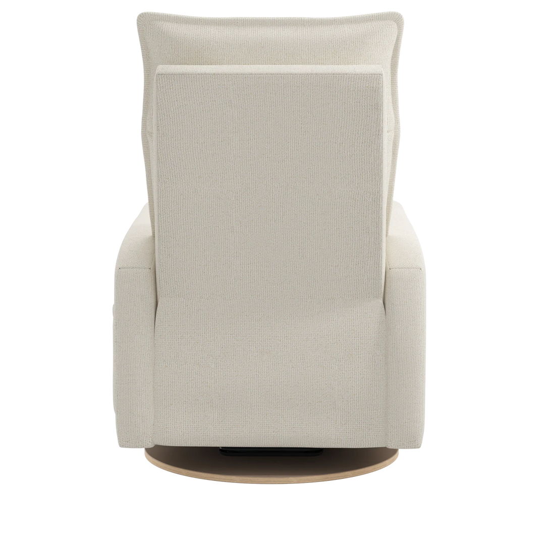 Jaymar BB - ARYA Upholstered Swivel Glider &amp; Recliner with Footrest - Henequen Ivory