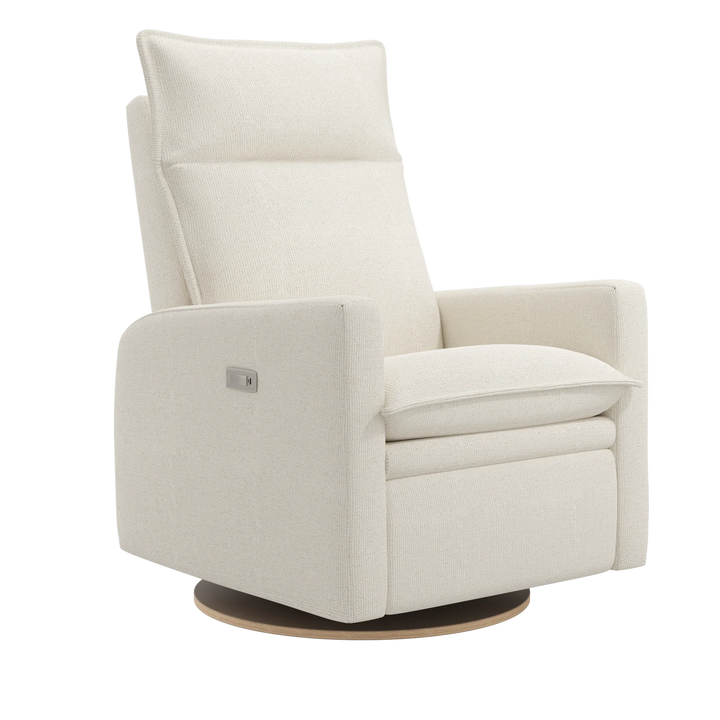 Jaymar BB - ARYA Upholstered Swivel Glider &amp; Recliner with Footrest - Henequen Ivory