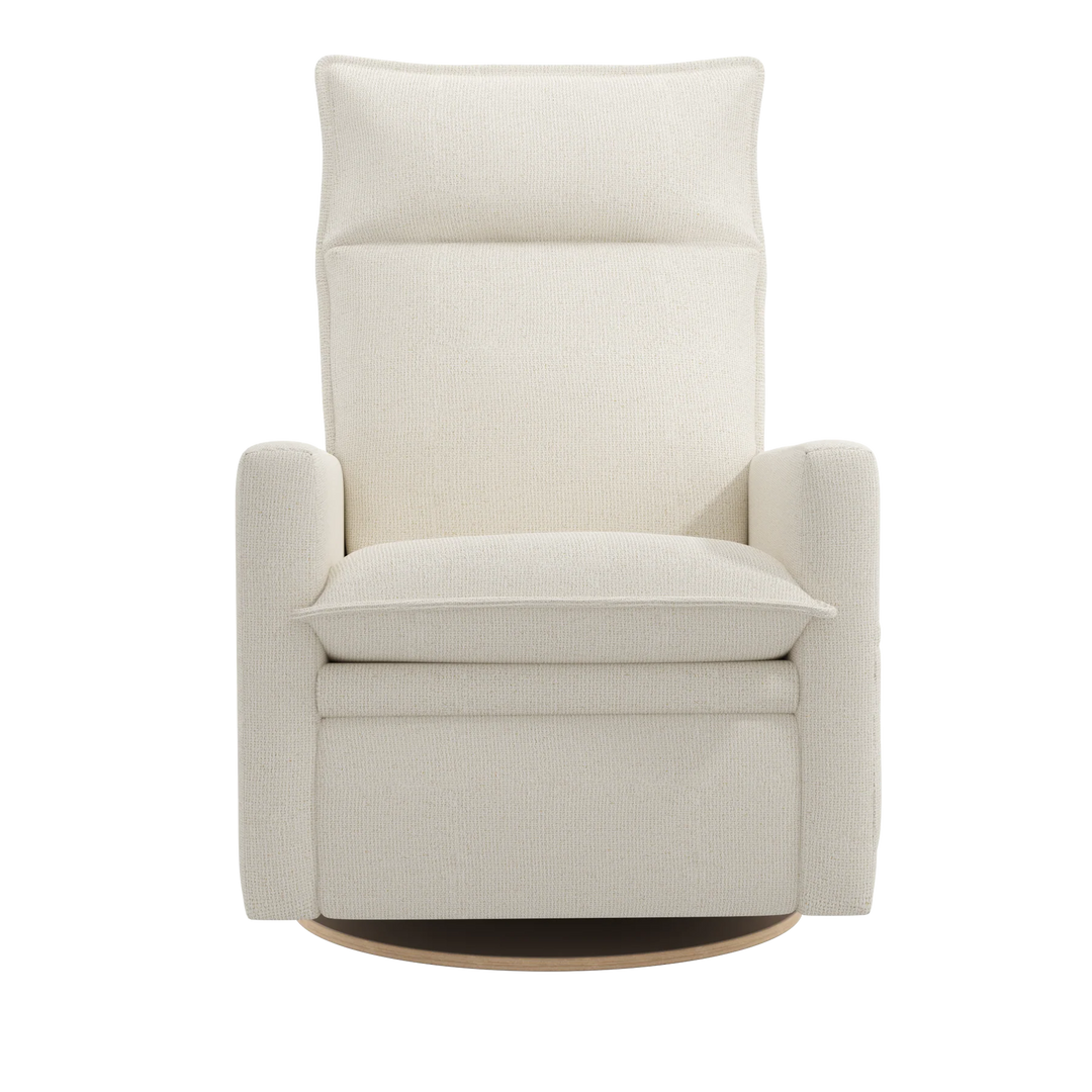 Jaymar BB - ARYA Upholstered Swivel Glider &amp; Recliner with Footrest - Henequen Ivory