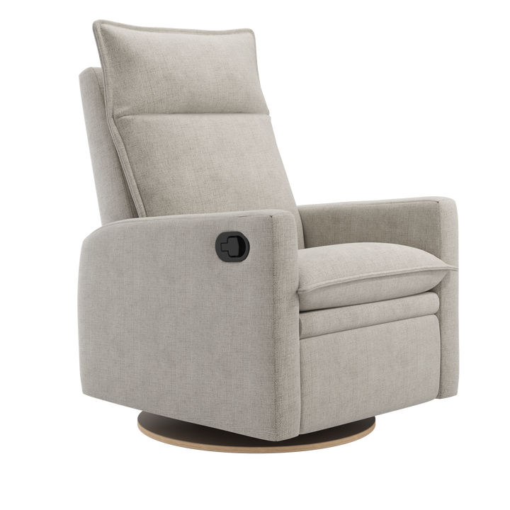 Jaymar BB - ARYA Upholstered Swivel Glider &amp; Recliner with Footrest - Breather Driftwood