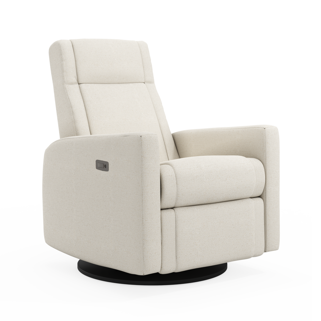 Jaymar BB - Nelly 521/525 Upholstered Swivel Glider &amp; Recliner with Footrest - Henequen Ivory