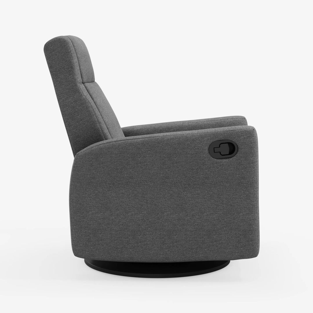 Jaymar BB - Nelly 521/525 Upholstered Swivel Glider &amp; Recliner with Footrest - Nexus Charcoal