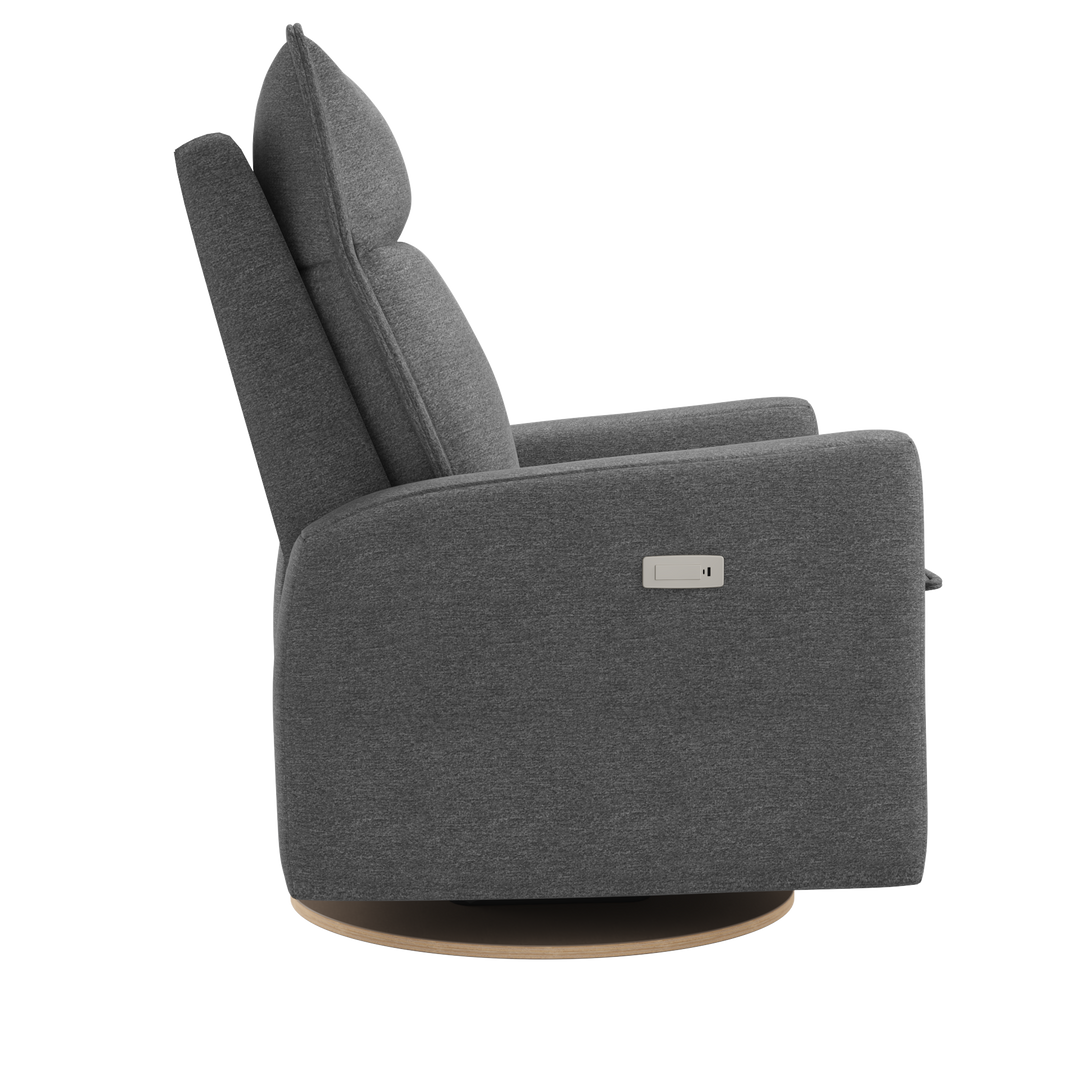 Jaymar BB - ARYA Upholstered Swivel Glider &amp; Recliner with Footrest - Nexus Charcoal