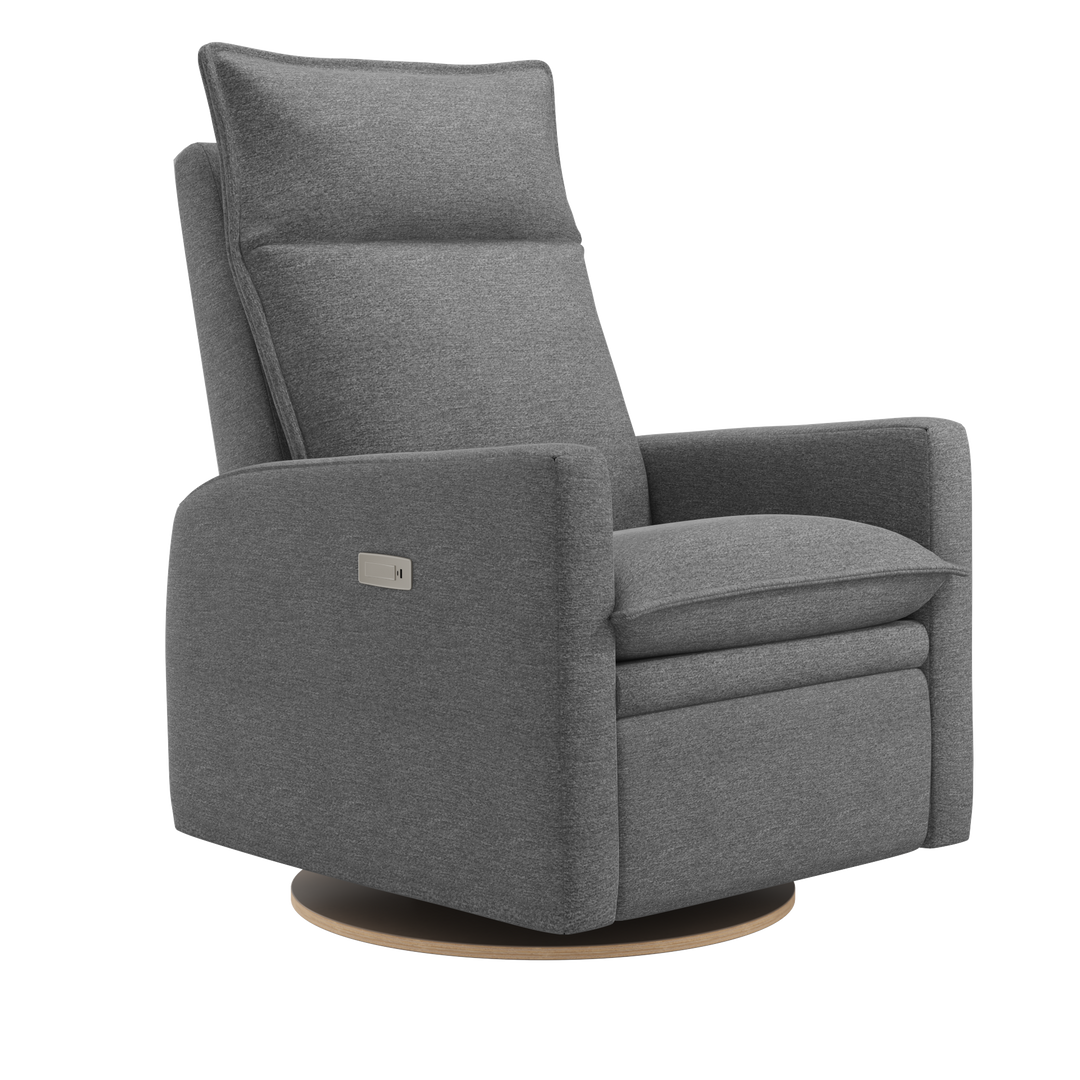 Jaymar BB - ARYA Upholstered Swivel Glider &amp; Recliner with Footrest - Nexus Charcoal