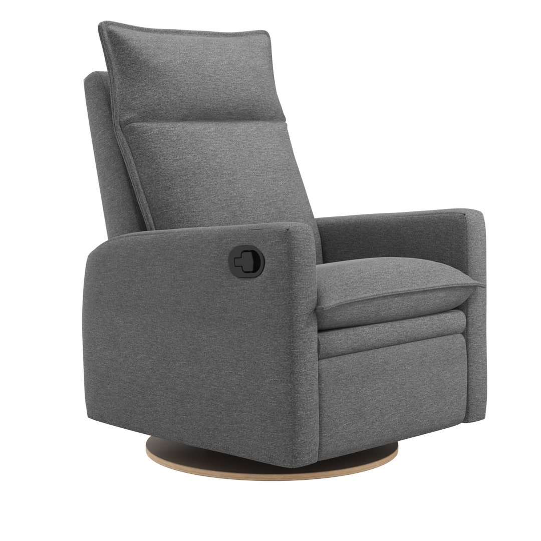 Jaymar BB - ARYA Upholstered Swivel Glider &amp; Recliner with Footrest - Nexus Charcoal