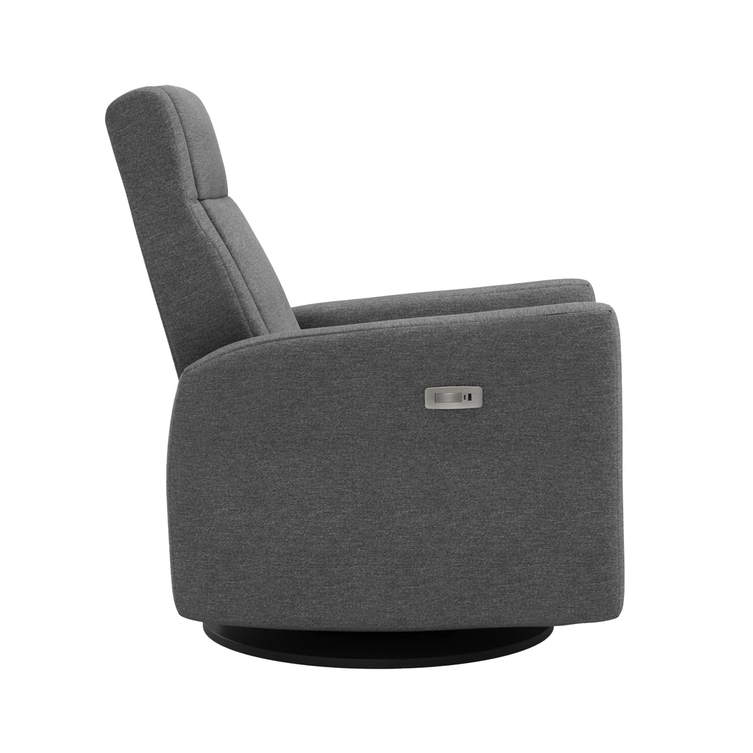 Jaymar BB - Nelly 521/525 Upholstered Swivel Glider &amp; Recliner with Footrest - Nexus Charcoal