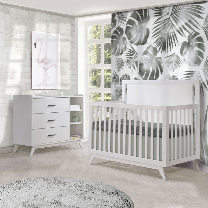 Tulipe - Lit bébé double et commode combo Sissi (vendu en ensemble uniquement) - Blanc