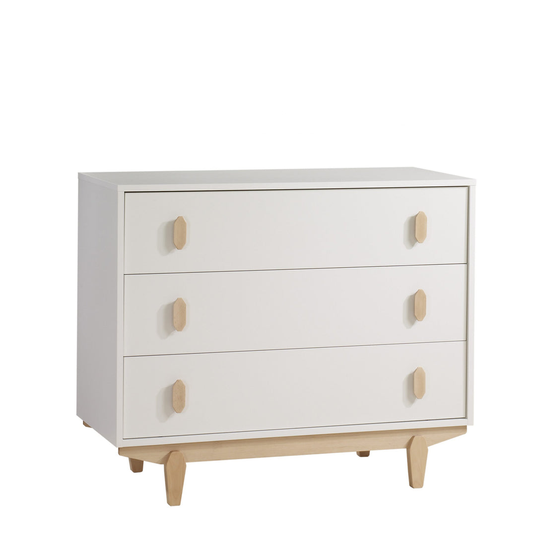 Tulip - Tate Classic Crib and 3 Drawer Dresser XL (sold as a set only) - White / Natural Tulip - Nursery Furniture Sets - TU9501.19 - TU9534.19 - SET Tiny Toes in Dreamland