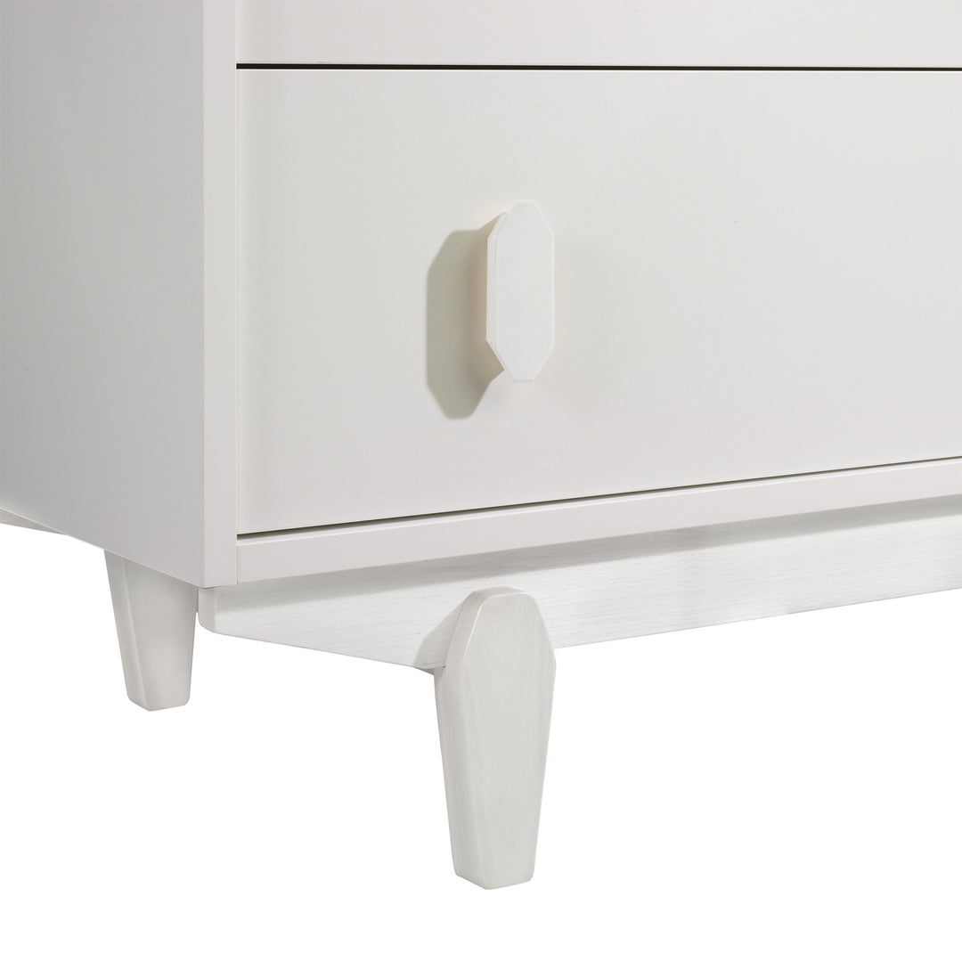 Tulip - Tate Classic Crib and 3 Drawer Dresser XL (sold as a set only)  - All White