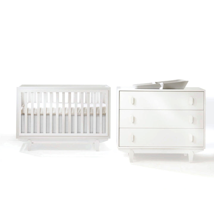 Tulip - Tate Classic Crib and 3 Drawer Dresser XL (sold as a set only) - All White Tulip - Nursery Furniture Sets - TU9501.21 - TU9534.21 - SET Tiny Toes in Dreamland