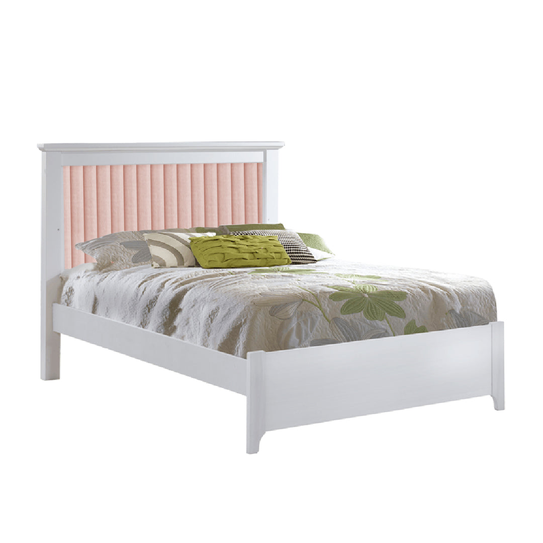 Natart - Taylor White Double bed 54" (low profile footboard) - with or without panel