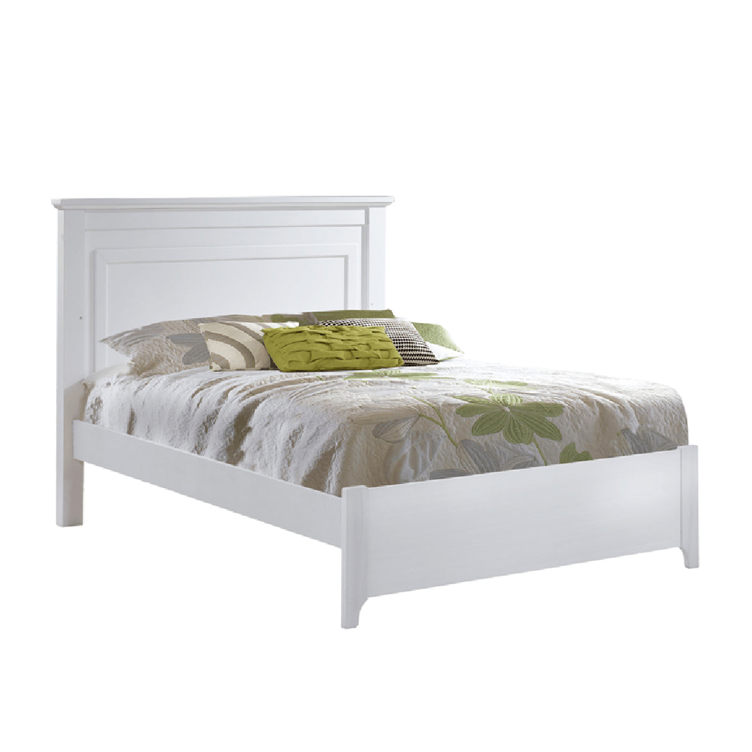 Natart - Taylor White Double bed 54" (low profile footboard) - with or without panel