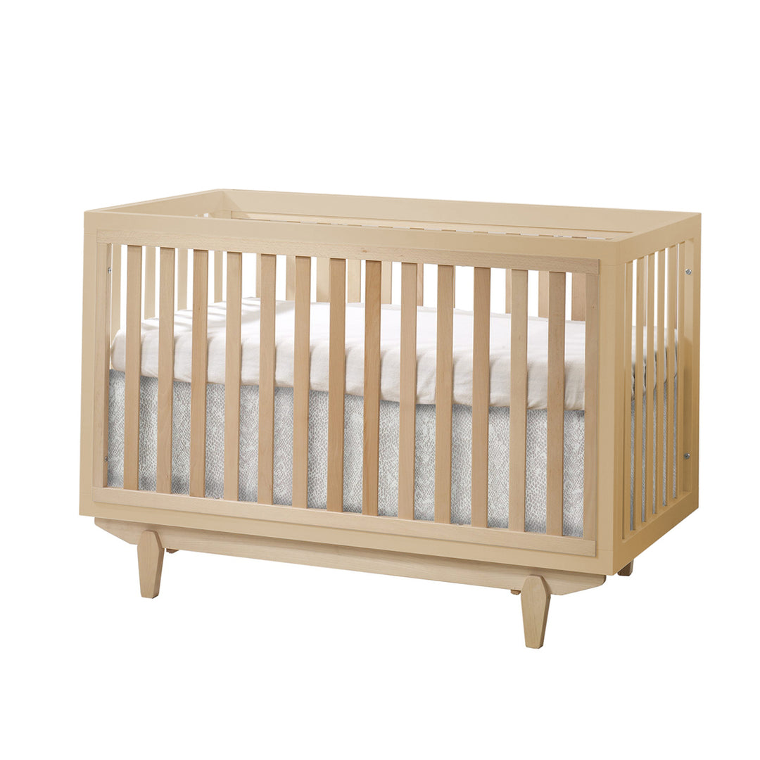 Tulip - Tate Classic Crib and 3 Drawer Dresser XL (sold as a set only)  - All Natural crib & White/Natural Dresser