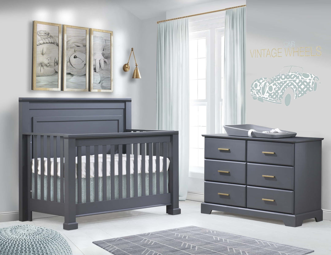 Natart - Taylor Graphite “5-in-1” Convertible Crib