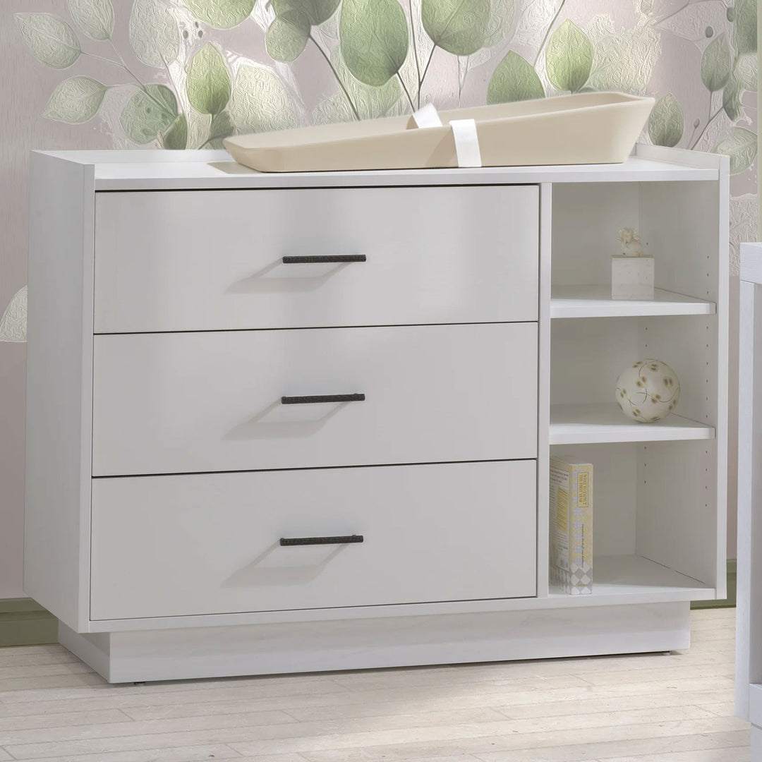 Tulip - Tito Convertible Crib and 3 Drawer Dresser XL (sold as a set only) - White Tulip - Nursery Furniture Sets - TU4503.30 - TU4530.30 - SET Tiny Toes in Dreamland