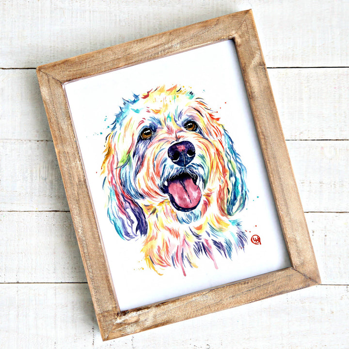 Whitehouse Art - Goldendoodle Art Print - Laberdoodle, Pet Portrait