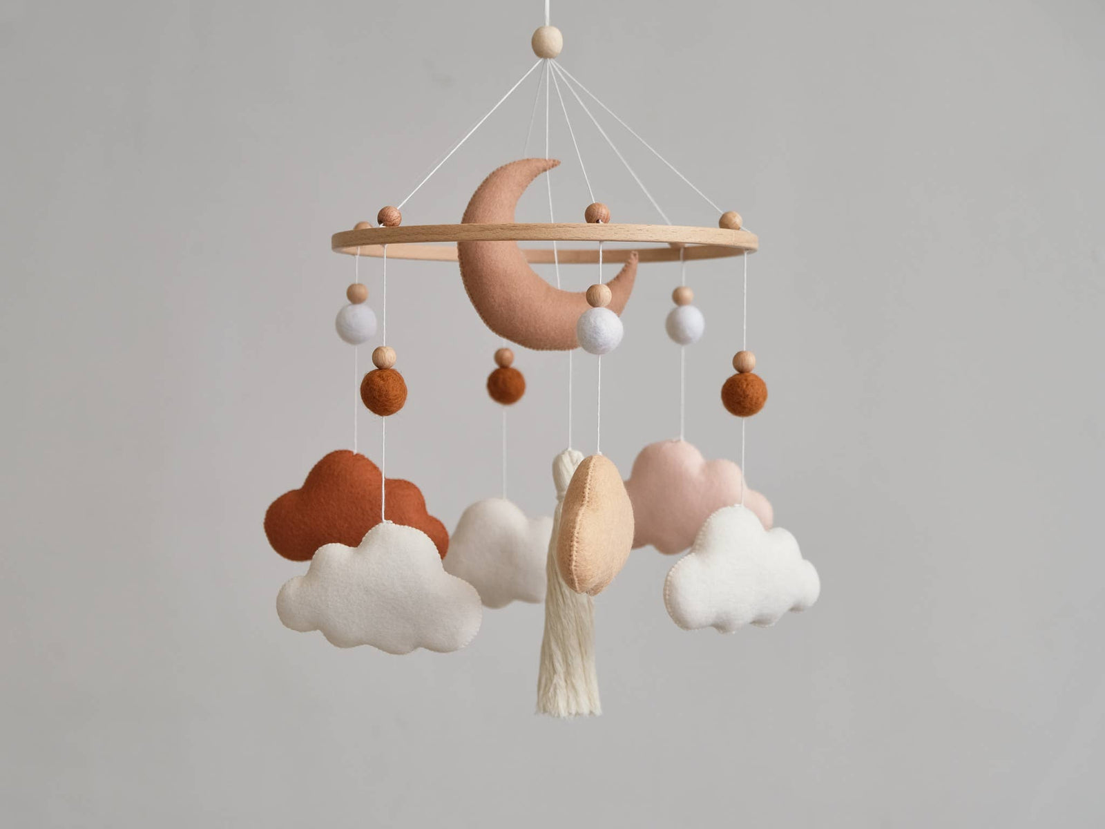 ChilDreams - Terracotta Baby Crib Mobile, Cloud Mobile, Nursery Mobile ChilDreams - Mobiles - CD_MTerracotta_Cloud Tiny Toes in Dreamland