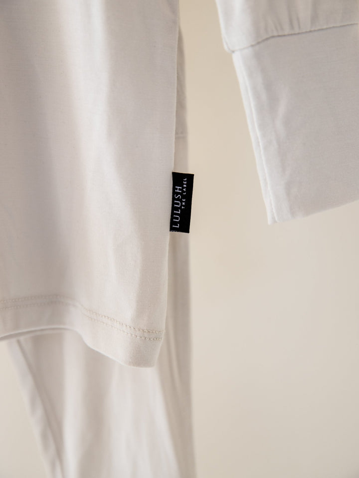 Cloud Grey Bamboo 2 - Piece Long Sleeve Jogger Set Lulush The Label Kids Clothing - Baby & Toddler Sleepwear - JS-LG12 Tiny Toes in Dreamland