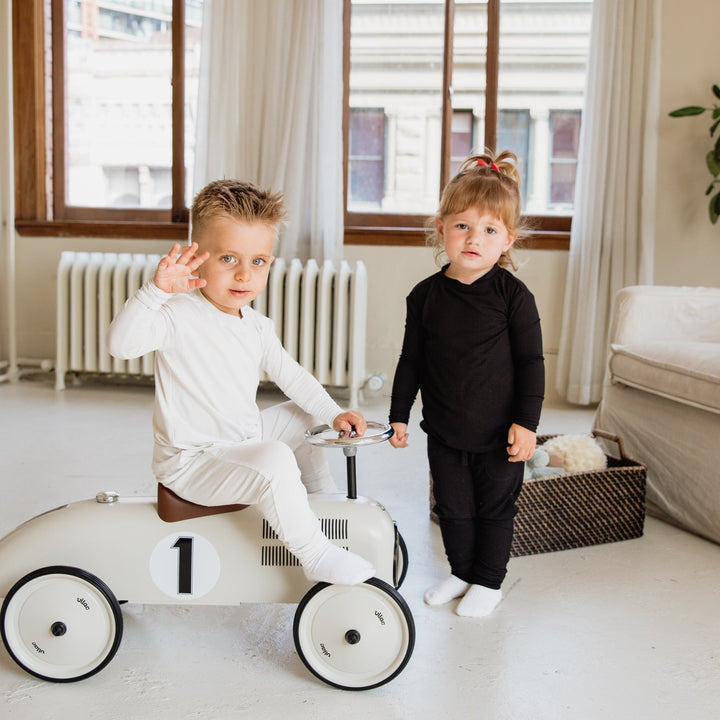 Cloud Grey Bamboo 2 - Piece Long Sleeve Jogger Set Lulush The Label Kids Clothing - Baby & Toddler Sleepwear - JS-LG12 Tiny Toes in Dreamland