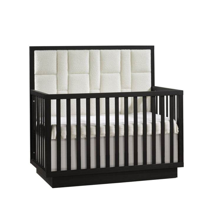 Natart - Lit de bébé convertible 4 en 1 Como avec panneau de tête de lit tapissier géométrique - Crépuscule