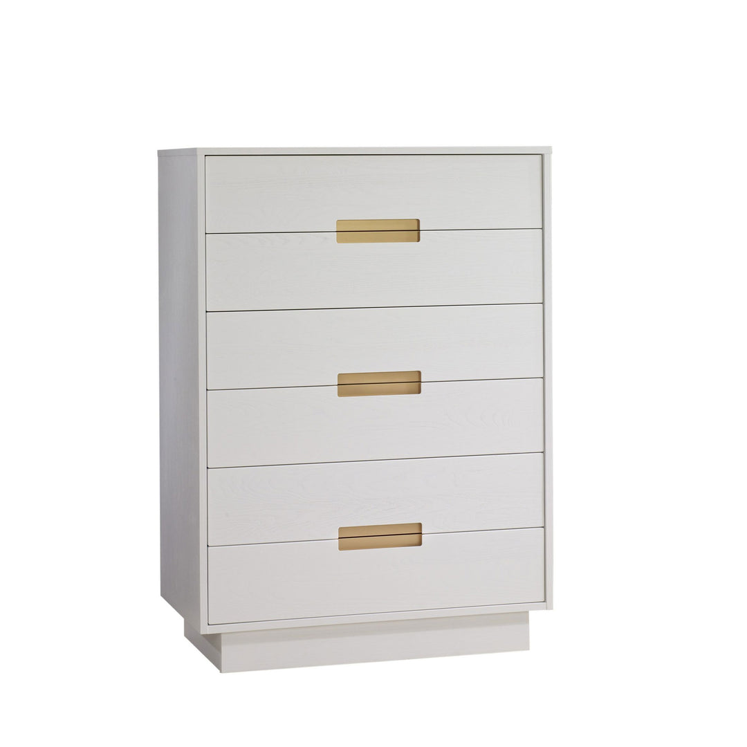 Natart - Como 6 Drawer Tall Chest (with 6 drawers instead of only 5) - White