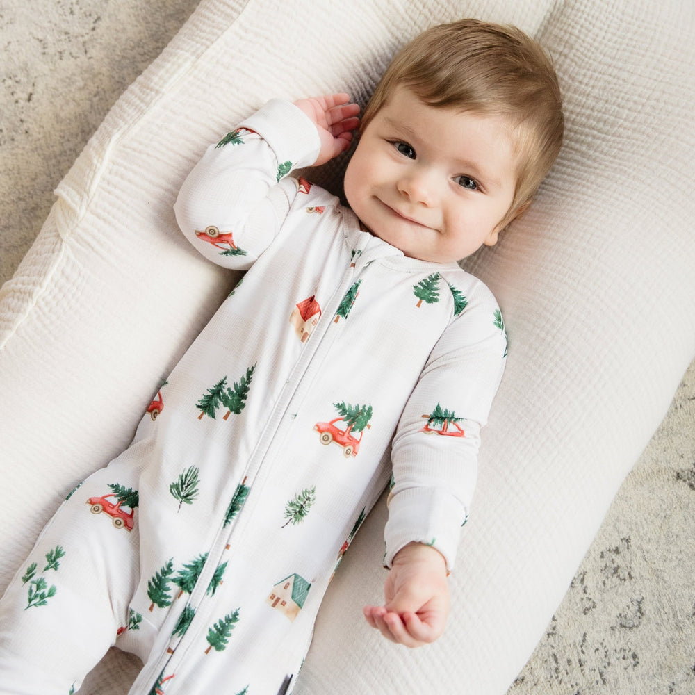 Cottage Christmas Bamboo Zippered Romper Lulush The Label Kids Clothing - Baby & Toddler Sleepwear - sku-51407035269417 Tiny Toes in Dreamland