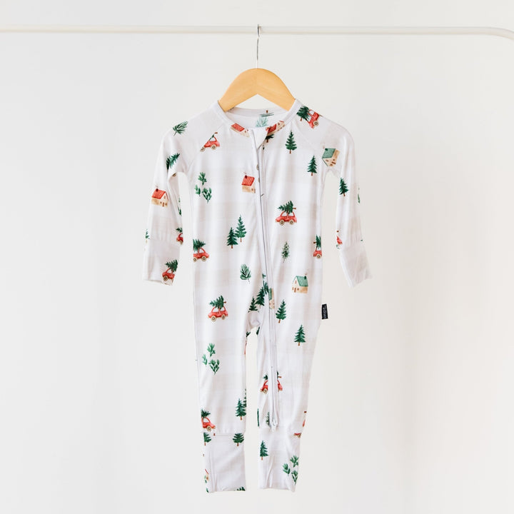 Cottage Christmas Bamboo Zippered Romper Lulush The Label Kids Clothing - Baby & Toddler Sleepwear - sku-51407035269417 Tiny Toes in Dreamland