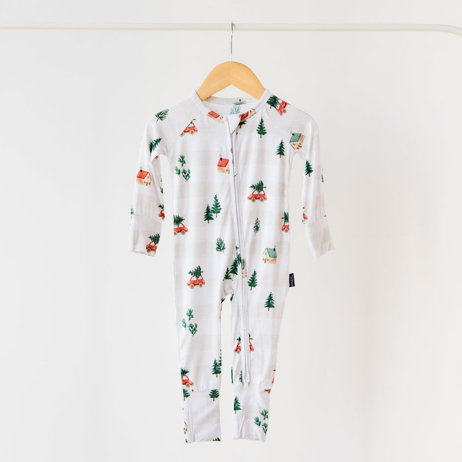 Cottage Christmas Bamboo Zippered Romper Lulush The Label Kids Clothing - Baby & Toddler Sleepwear - sku-51407035269417 Tiny Toes in Dreamland