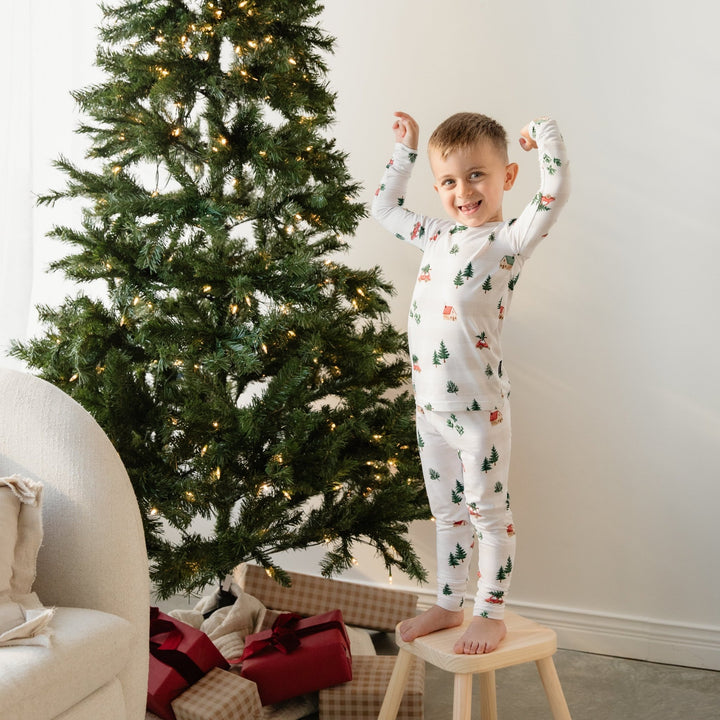Cottage Christmas Two Piece Pyjama Set Lulush The Label Kids Clothing - sku-51406994145577 Tiny Toes in Dreamland