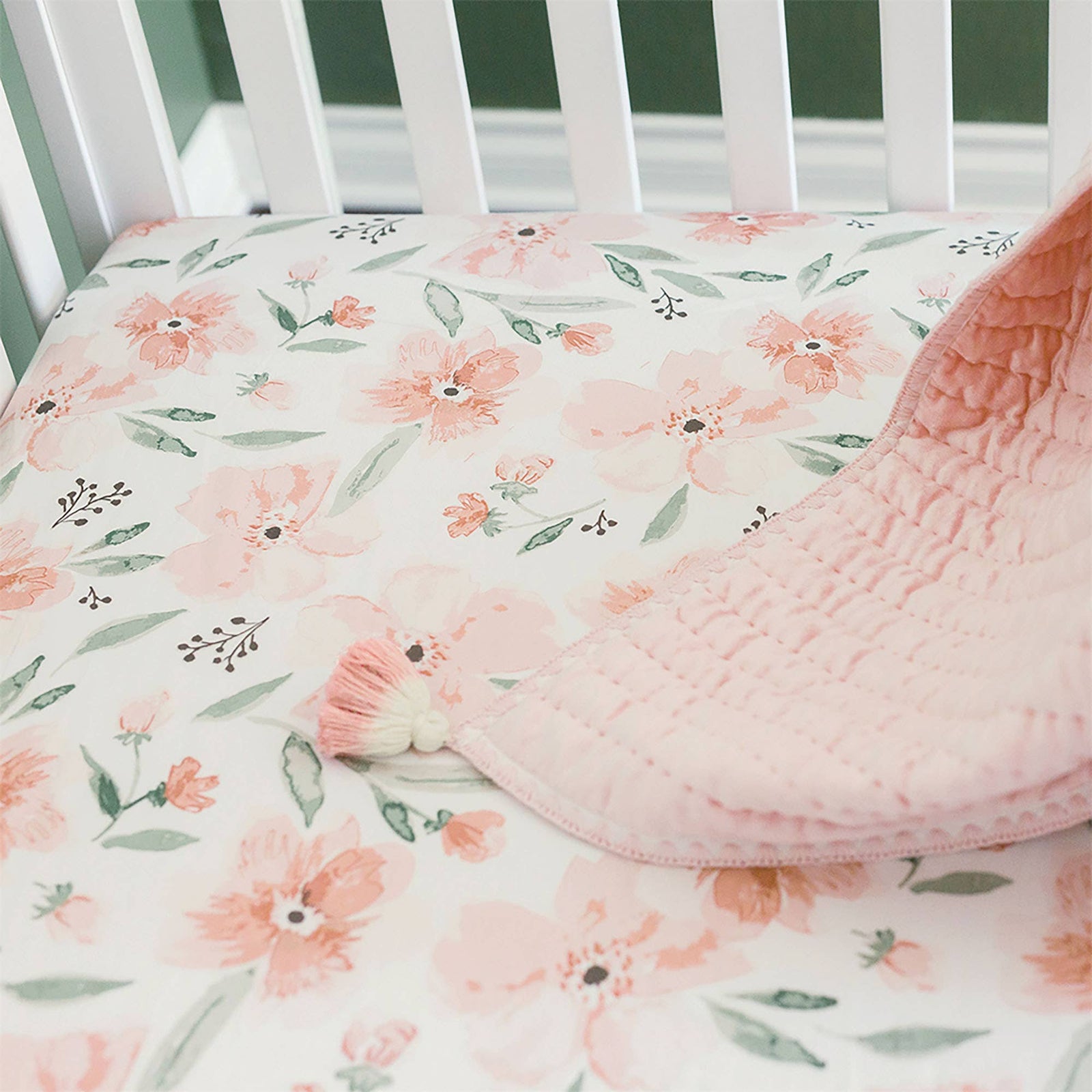 Crane Baby - Parker Crib Sheet (Floral) Crane Baby - Crib Sheets - BC - 100CFS - 1 Tiny Toes in Dreamland