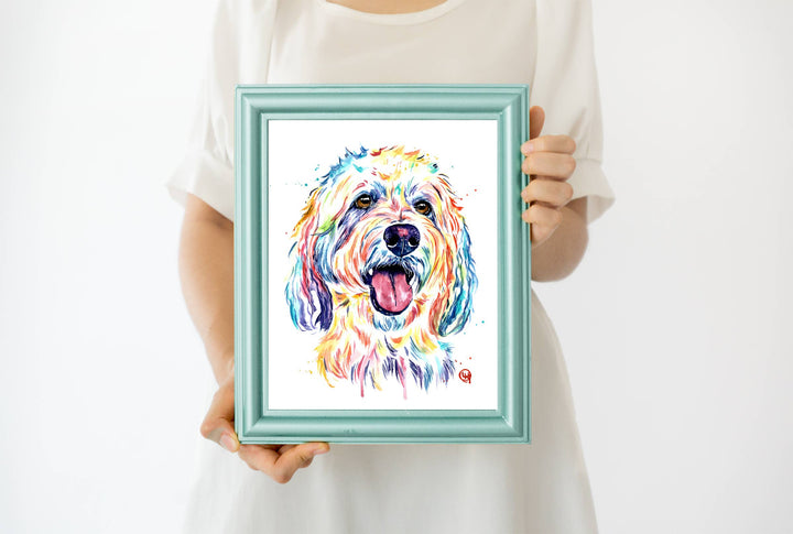 Whitehouse Art - Goldendoodle Art Print - Laberdoodle, Pet Portrait