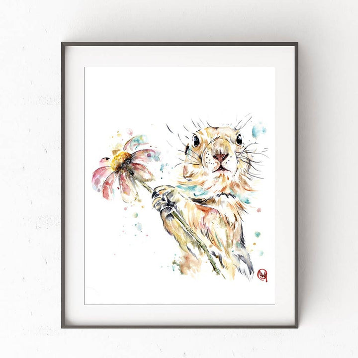 Whitehouse Art - Gopher Art Print, Woodland Decor, Wildlife Painting,Cute art