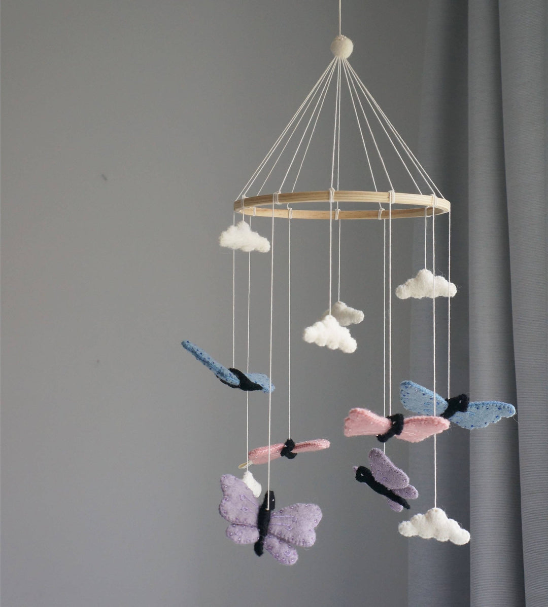 Gamcha - Mobile, Butterflies/Beads, Pastel Gamcha - Mobiles - Gamcha_Mobile_Butterflies_Pastel Tiny Toes in Dreamland