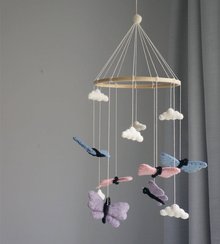 Gamcha - Mobile, Butterflies/Beads, Pastel Gamcha - Mobiles - Gamcha_Mobile_Butterflies_Pastel Tiny Toes in Dreamland