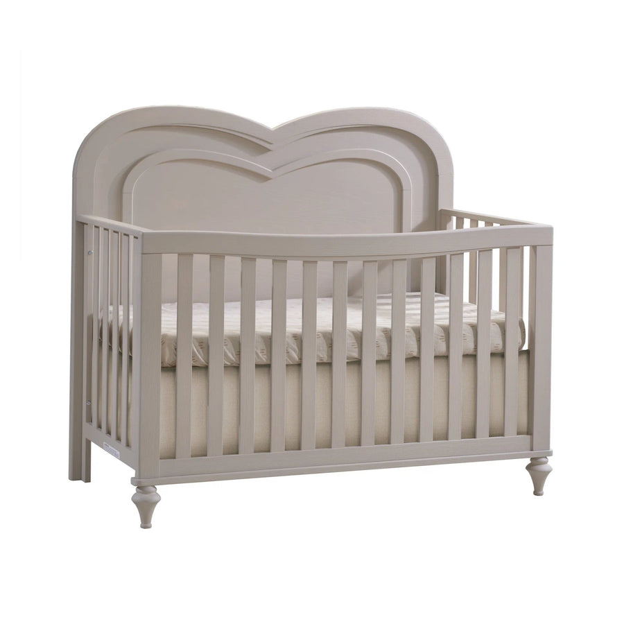 Greta ‘’4 - in - 1’’ Convertible crib with heart shaped decorative molding - Dove Natart Juvenile - Convertible Crib - 16003.34 Tiny Toes in Dreamland