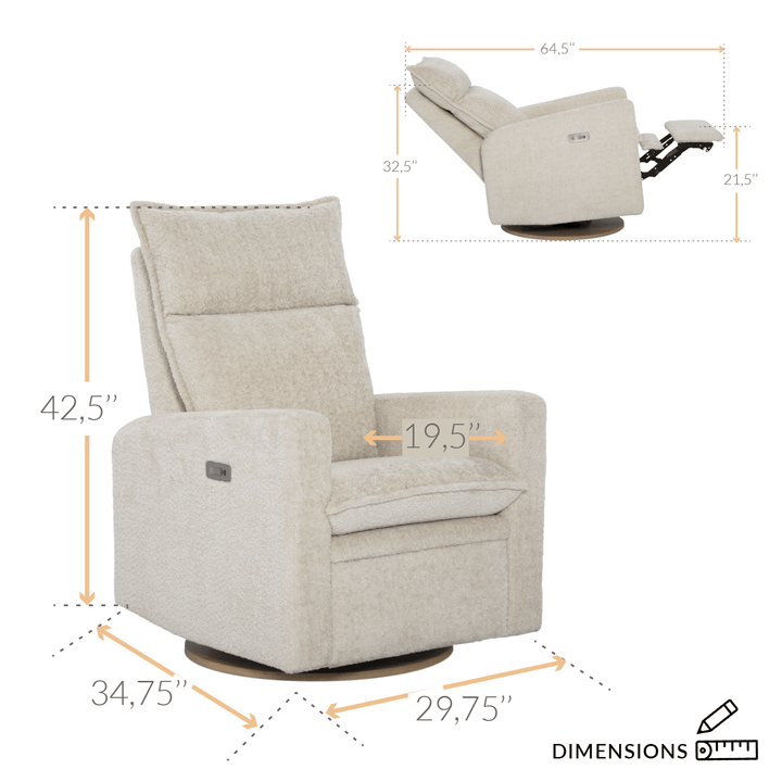 Jaymar BB - ARYA Upholstered Swivel Glider &amp; Recliner with Footrest - Puppy Jaymar BB - Nursery Glider - 522-273-0791-014 Tiny Toes in Dreamland