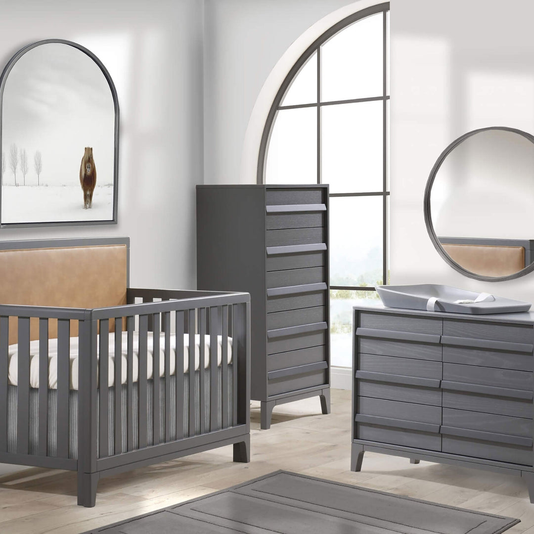 Kyoto Convertible Crib - Charcoal - Small Spaces - Natart Juvenile Natart Juvenile - Convertible Crib - Tiny Toes in Dreamland